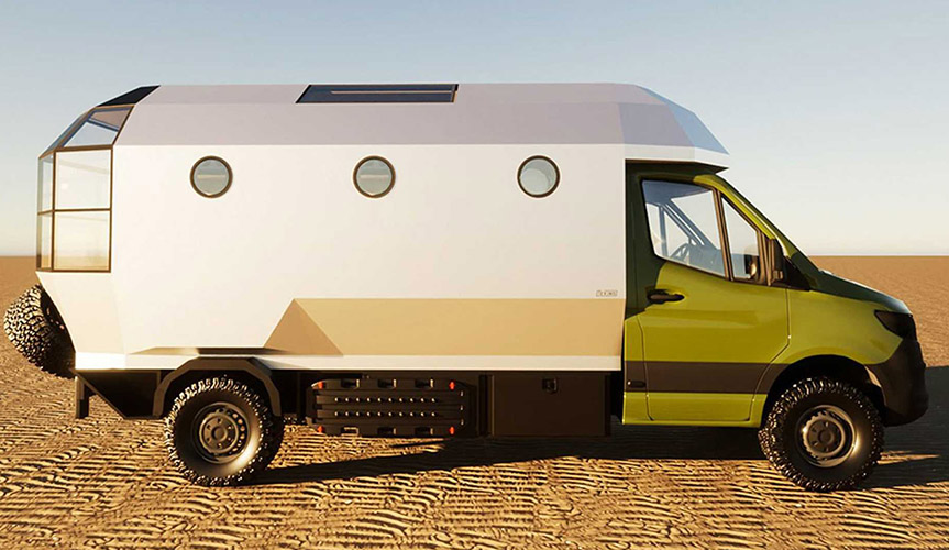 Компания Texino показала концепт дома на колёсах с большим окном