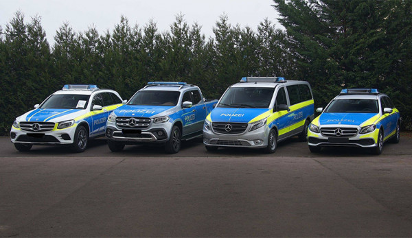 Автопарк немецкой службы полиции пополнился новыми автомобилями Mercedes-Benz